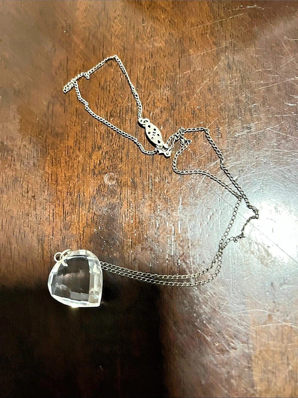 Vintage Silver-Tone Pendant Necklace